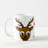 かわいいメリークリスマスのトナカイ コーヒーマグカップ (左)