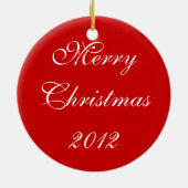 かわいいメリークリスマスのペンギンのサンタの帽子のオーナメント セラミックオーナメント (裏面)