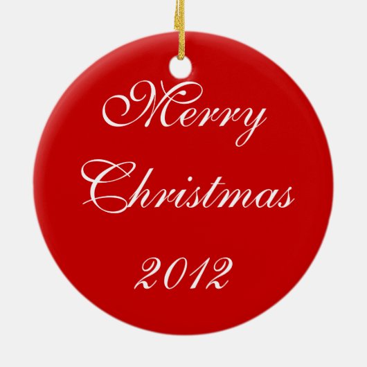 かわいいメリークリスマスのペンギンのサンタの帽子のオーナメント セラミックオーナメント (裏面)