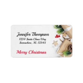 かわいいメリークリスマスの住所 ラベル
