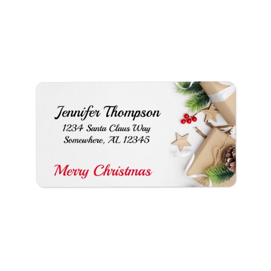 かわいいメリークリスマスの住所 ラベル (正面)
