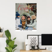 かわいいメリークリスマスの写真 ポスター (ホームオフィス)