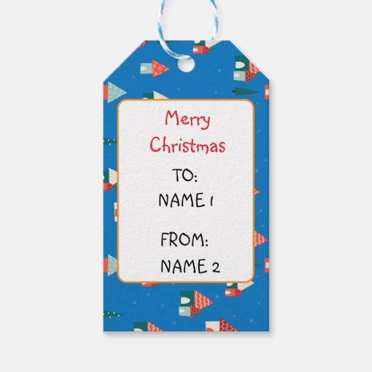 かわいいメリークリスマスの町 ギフトタグ (正面)
