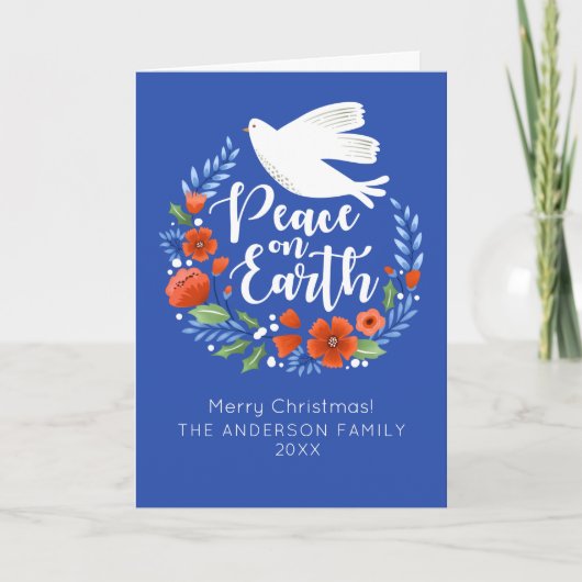 かわいいメリークリスマスの花輪の写真 シーズンカード (正面)