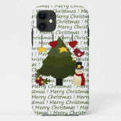 かわいいメリークリスマスの雪だるま及び木のiPhone 5の場合 Case-Mate iPhoneケース (裏面)