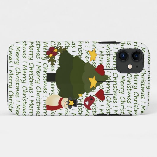 かわいいメリークリスマスの雪だるま及び木のiPhone 5の場合 Case-Mate iPhoneケース (裏面(横))