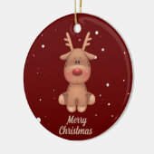 かわいいメリークリスマスの鹿 セラミックオーナメント (左)