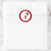 かわいいメリークリスマスアニメ雪だるま ラウンドシール (バッグ)