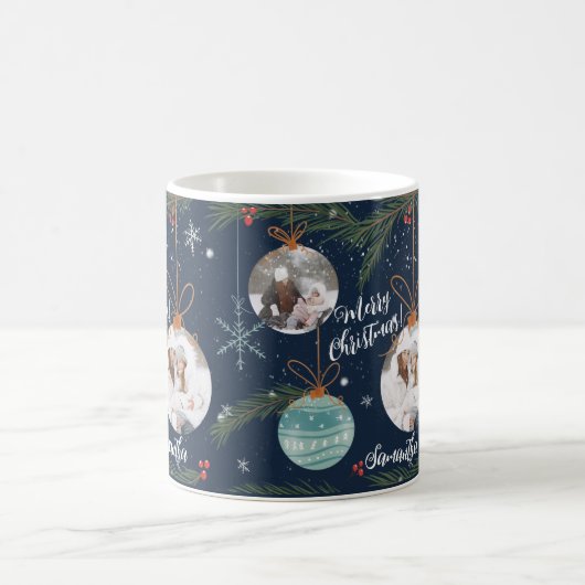かわいいメリークリスマスイラストレーション名2枚の写真 コーヒーマグカップ (中央)