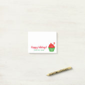 かわいいメリークリスマスカップケーキホリデープレゼント ポストイット (デスク上)