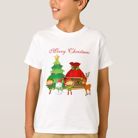 かわいいメリークリスマスキッズ Tシャツ (正面)