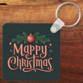 「かわいいメリークリスマスキーチェーン – フェスティバルホリデーA キーホルダー (裏面)