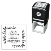 かわいいメリークリスマスグリーンフレーム差出人住所 セルフインキングスタンプ (インサイチュ)