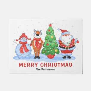 かわいいメリークリスマスサンタパーソナライズされたン ドアマット