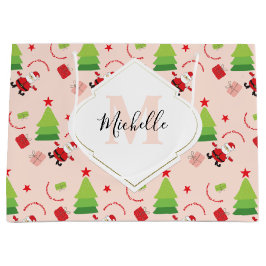 かわいいメリークリスマスサンタ ラージペーパーバッグ