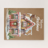 かわいいメリークリスマスジンジャーブレッドハウス ジグソーパズル (横)