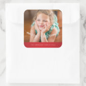 かわいいメリークリスマススススクウェア赤ステッカー スクエアシール (バッグ)