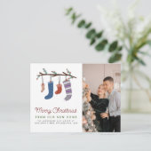 かわいいメリークリスマスストッキングニューホームムービング 案内ポストカード (スタンド正面)