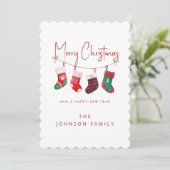 かわいいメリークリスマスストッキング シーズンカード (スタンド正面)