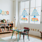 かわいいメリークリスマスツリーホリデーデコレーション ウィンドウサイン