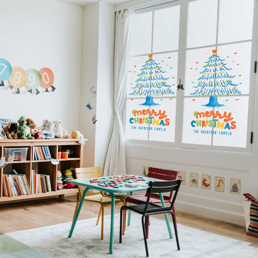 かわいいメリークリスマスツリーホリデーデコレーション ウィンドウサイン