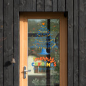 かわいいメリークリスマスツリーホリデーデコレーション ウィンドウサイン