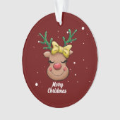 かわいいメリークリスマスディアセラミックオーナメント オーナメント (正面)