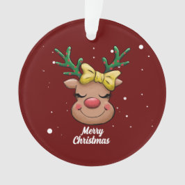 かわいいメリークリスマスディアセラミックオーナメント オーナメント