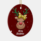 かわいいメリークリスマスディアセラミックオーナメント セラミックオーナメント (右)