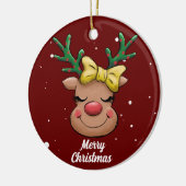 かわいいメリークリスマスディアセラミックオーナメント セラミックオーナメント (左)