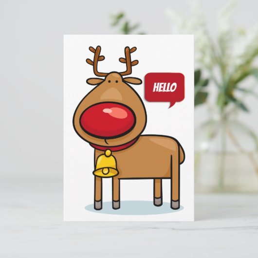 かわいいメリークリスマストナカイのフラットカード サンキューカード (スタンド正面)