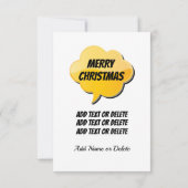 かわいいメリークリスマストナカイのフラットカード サンキューカード (裏面)