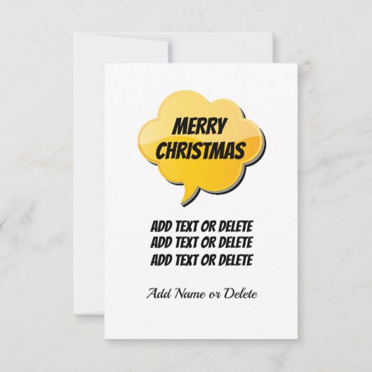 かわいいメリークリスマストナカイのフラットカード サンキューカード (裏面)