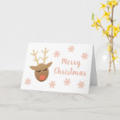 かわいいメリークリスマストナディピンク金ゴールド カード (黄色い花)