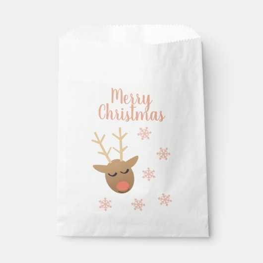 かわいいメリークリスマストナディピンク金ゴールド フェイバーバッグ (正面)