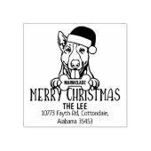 かわいいメリークリスマスドッグ差出人住所 ラバースタンプ (インプリント)