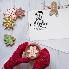 かわいいメリークリスマスドッグ差出人住所 ラバースタンプ