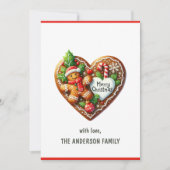 かわいいメリークリスマスドーナツハート赤と白 シーズンカード (正面)