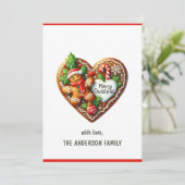 かわいいメリークリスマスドーナツハート赤と白 シーズンカード (スタンド正面)