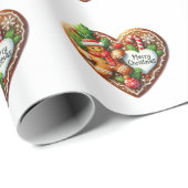 かわいいメリークリスマスドーナツCookieハート ラッピングペーパー (ロールコーナー)