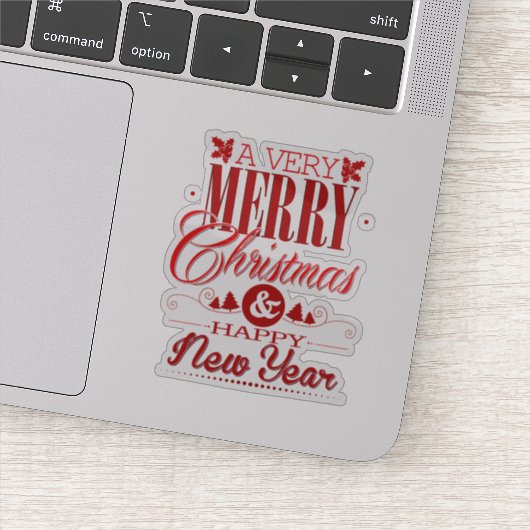 かわいいメリークリスマスハッピーニューイヤー シール (詳細)