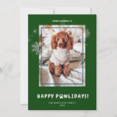 かわいいメリークリスマスハッピーポーリデイズペットフォトホー シーズンカード (正面)