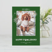 かわいいメリークリスマスハッピーポーリデイズペットフォトホー シーズンカード (スタンド正面)