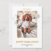 かわいいメリークリスマスハッピーポーリデイズペットフォト シーズンカード (正面)