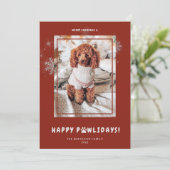 かわいいメリークリスマスハッピーポーリデイズペットフォト シーズンカード (スタンド正面)