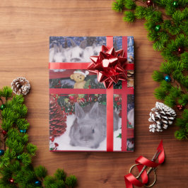 かわいいメリークリスマスバニーウサギ ラッピングペーパー
