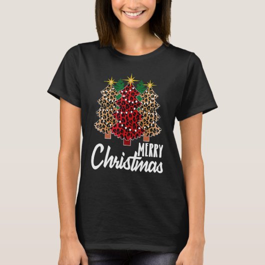 かわいいメリークリスマスヒマワリプリントツリークリスマス Tシャツ (正面)