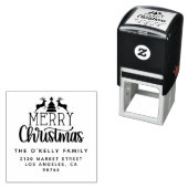 かわいいメリークリスマスファミリー名差出人住所 セルフインキングスタンプ (インサイチュ)