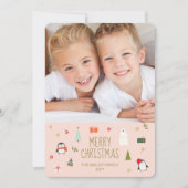 かわいいメリークリスマスフォトカードワン写真 シーズンカード (正面)