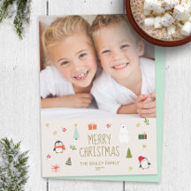 かわいいメリークリスマスフォトカードワン写真
